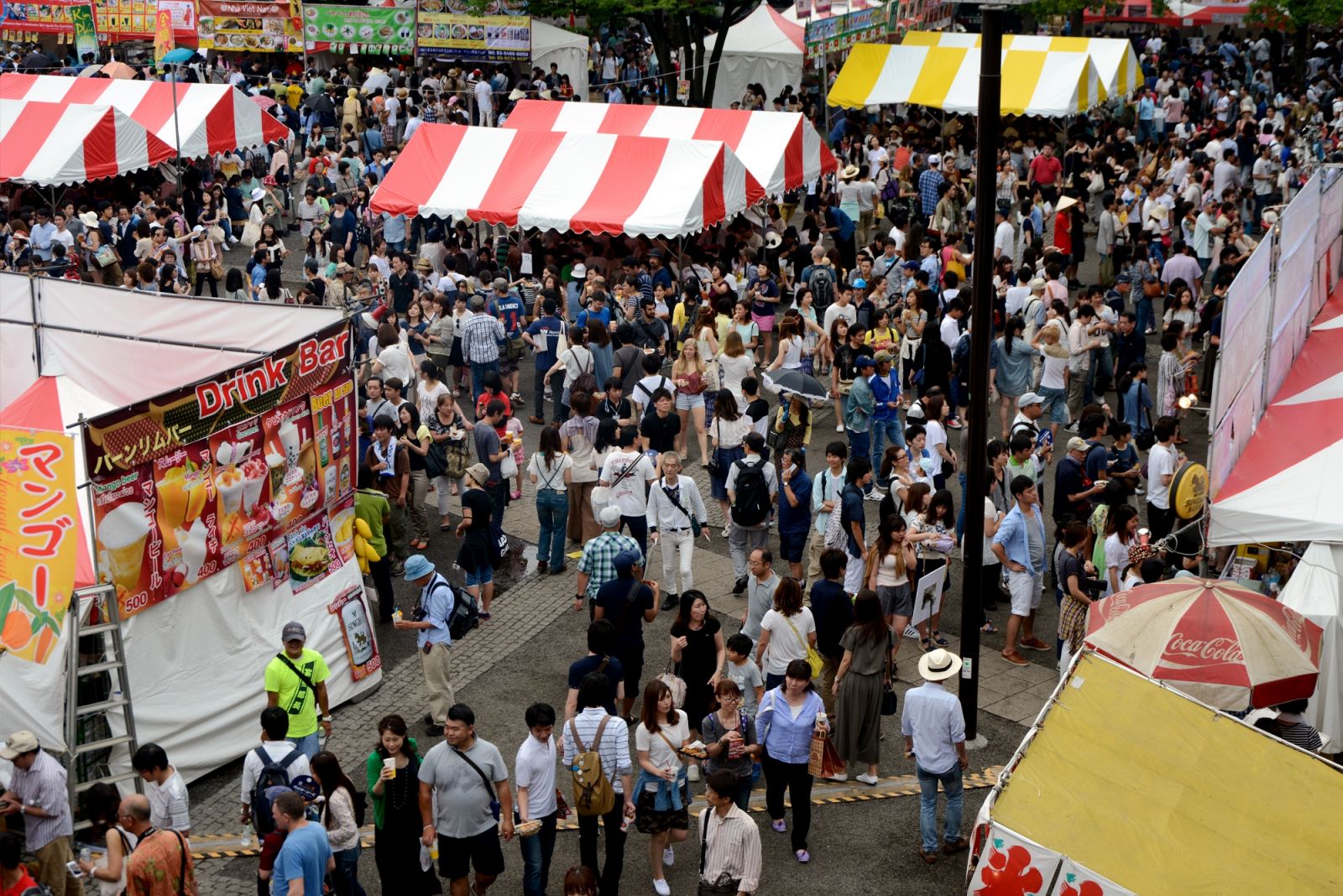 Booths at the festival