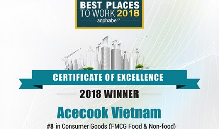 Acecook Việt Nam xếp vị trí thứ 25 trong khảo sát nơi làm việc tốt nhất Việt Nam 2018