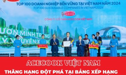 ACECOOK VIỆT NAM THĂNG HẠNG ĐỘT PHÁ TẠI BẢNG XẾP HẠNG TOP 100 DOANH NGHIỆP PHÁT TRIỂN BỀN VỮNG