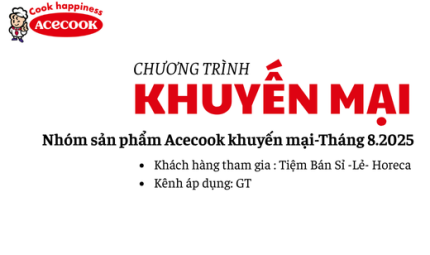 Chương trình Nhóm sản phẩm Acecook Khuyến mại – Tháng 8.2025
