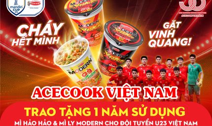 ACECOOK VIỆT NAM TRAO TẶNG 1 NĂM SỬ DỤNG MÌ HẢO HẢO & MÌ LY MODERN CHO ĐỘI TUYỂN U23 VIỆT NAM – TRI ÂN HÀNH TRÌNH LẬP HAT-TRICK VÔ ĐỊCH U23 ĐÔNG NAM Á 2025