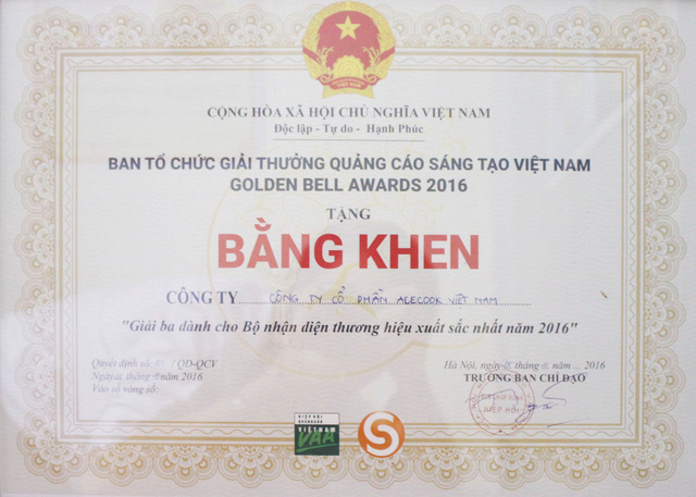 Bộ nhận diện thương hiệu hiệu (LOG) đoạt giải ba (phần thưởng: Giấy Chứng nhận, Bằng khen Ban Tổ Chức và 5.000.000 đồng)