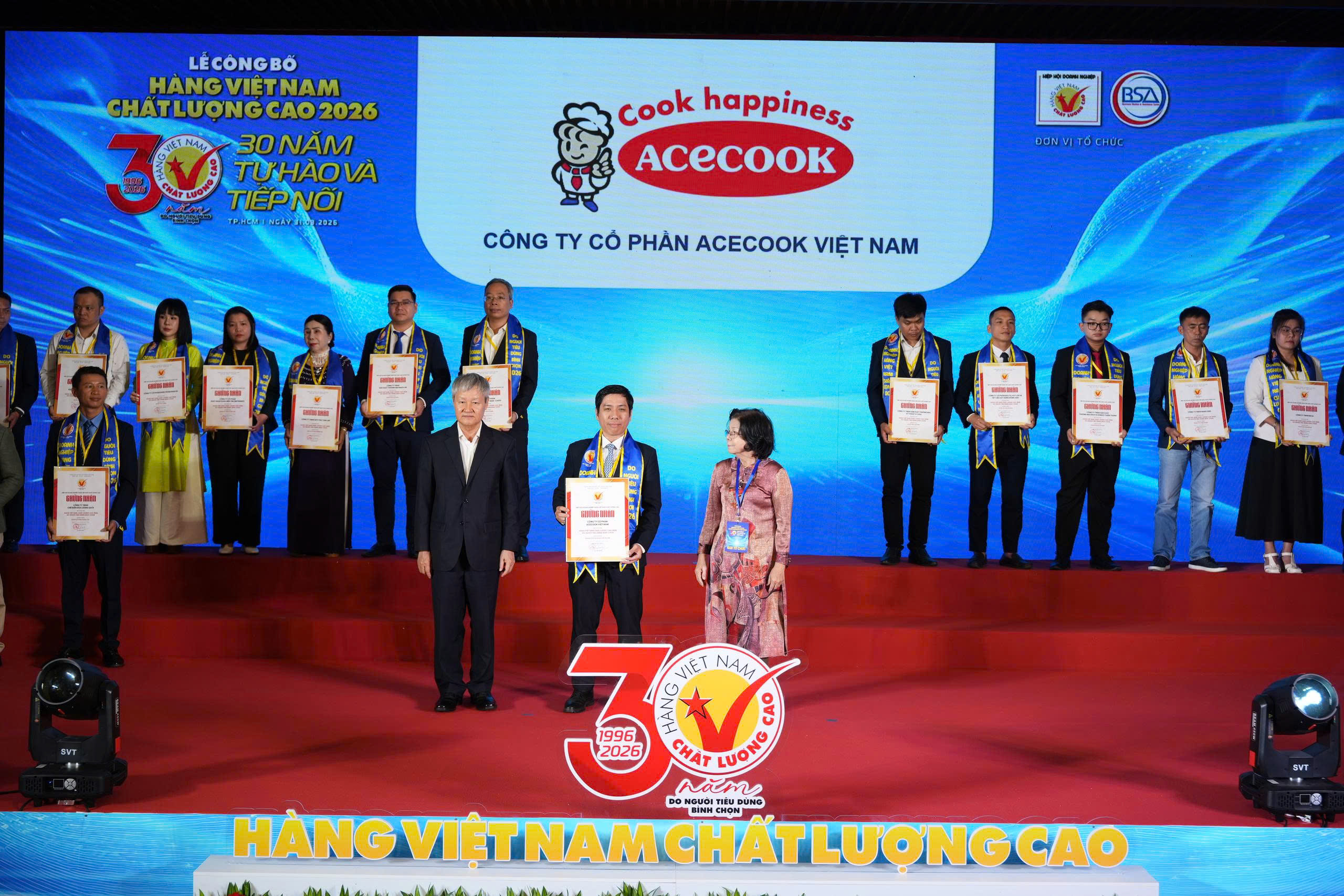 28 năm liên tiếp được người tiêu dùng tin chọn:  Acecook Việt Nam tiếp tục đạt giải Hàng Việt Nam Chất lượng cao