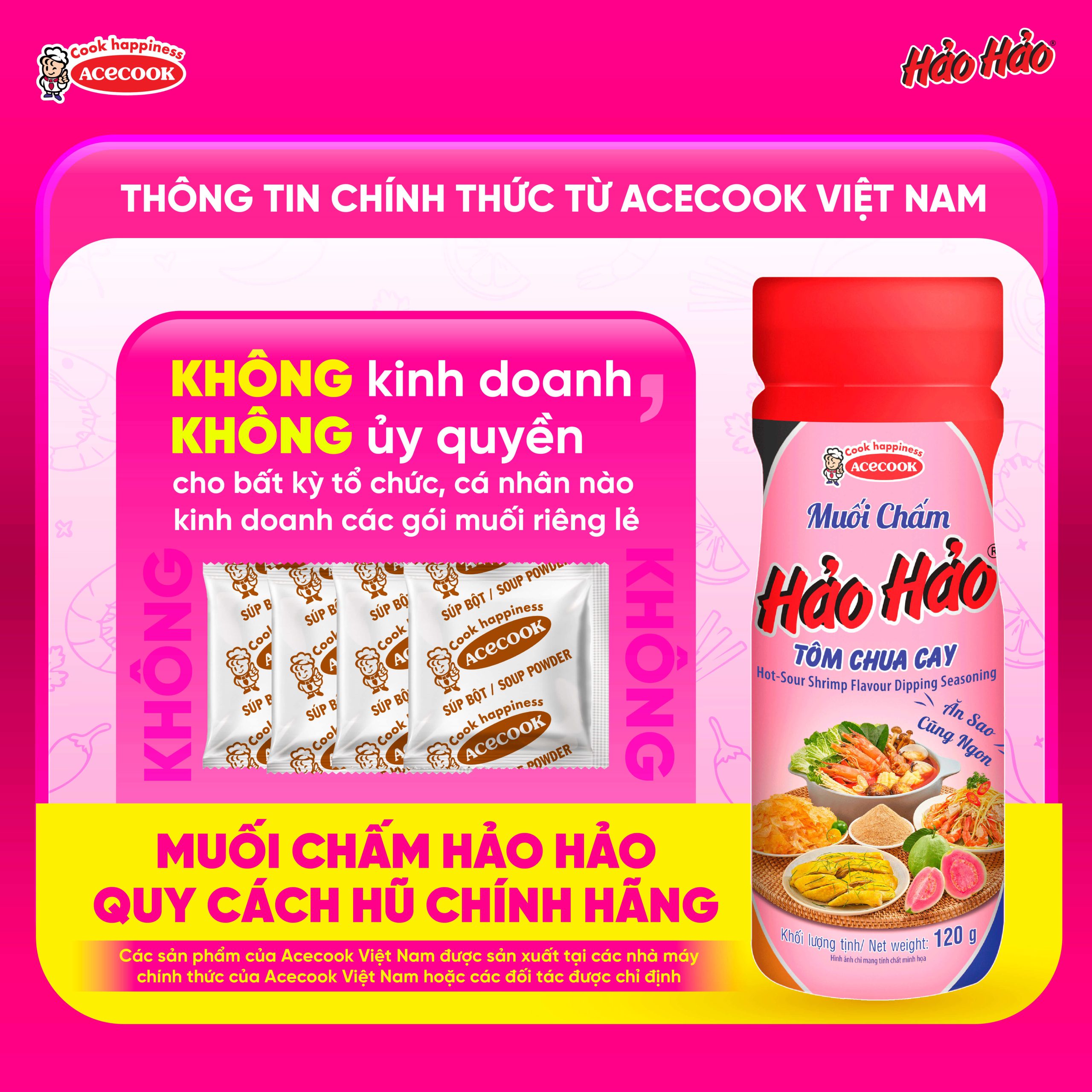 Thông tin chính thức từ Acecook Việt Nam về sản phẩm gói gia vị Hảo Hảo